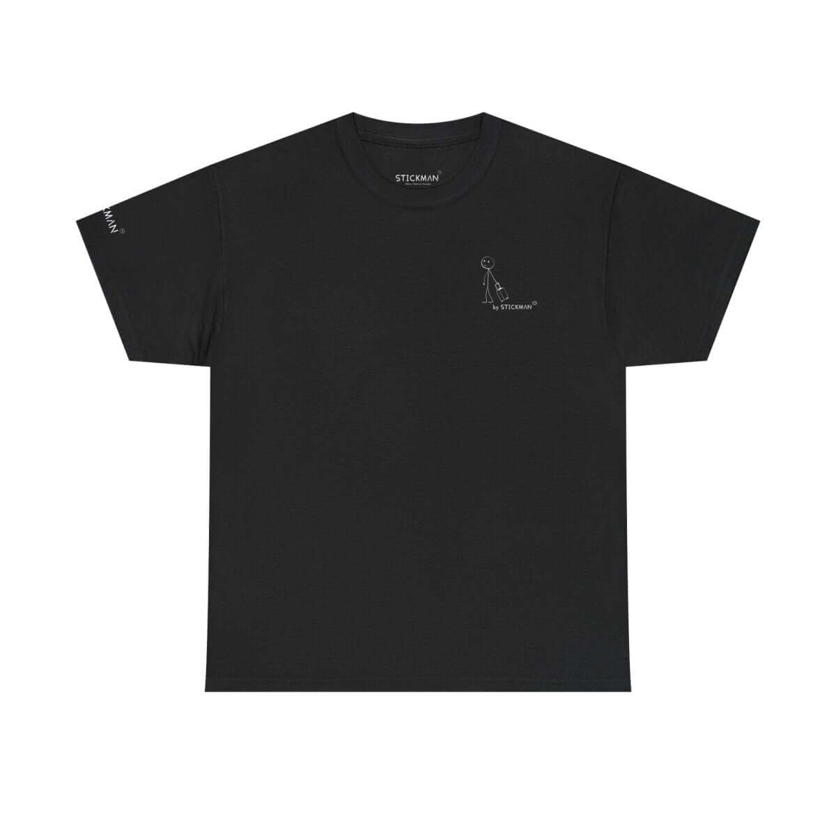 Stickman™ black unisex t-shirt, front view