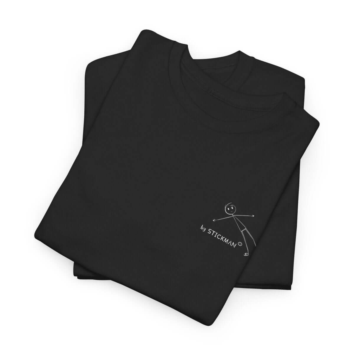 Stickman™ black unisex t-shirt, fold view