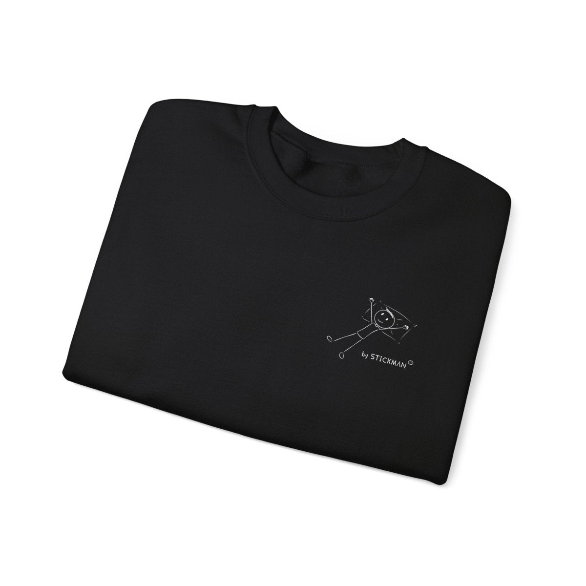 Stickman™ black unisex sweatshirt, fold view