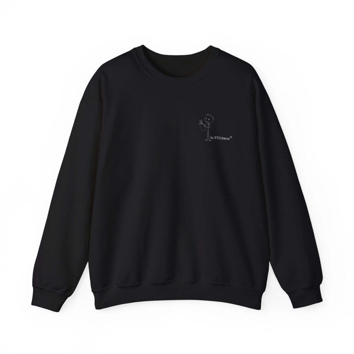 Stickman™ black unisex sweatshirt, front view