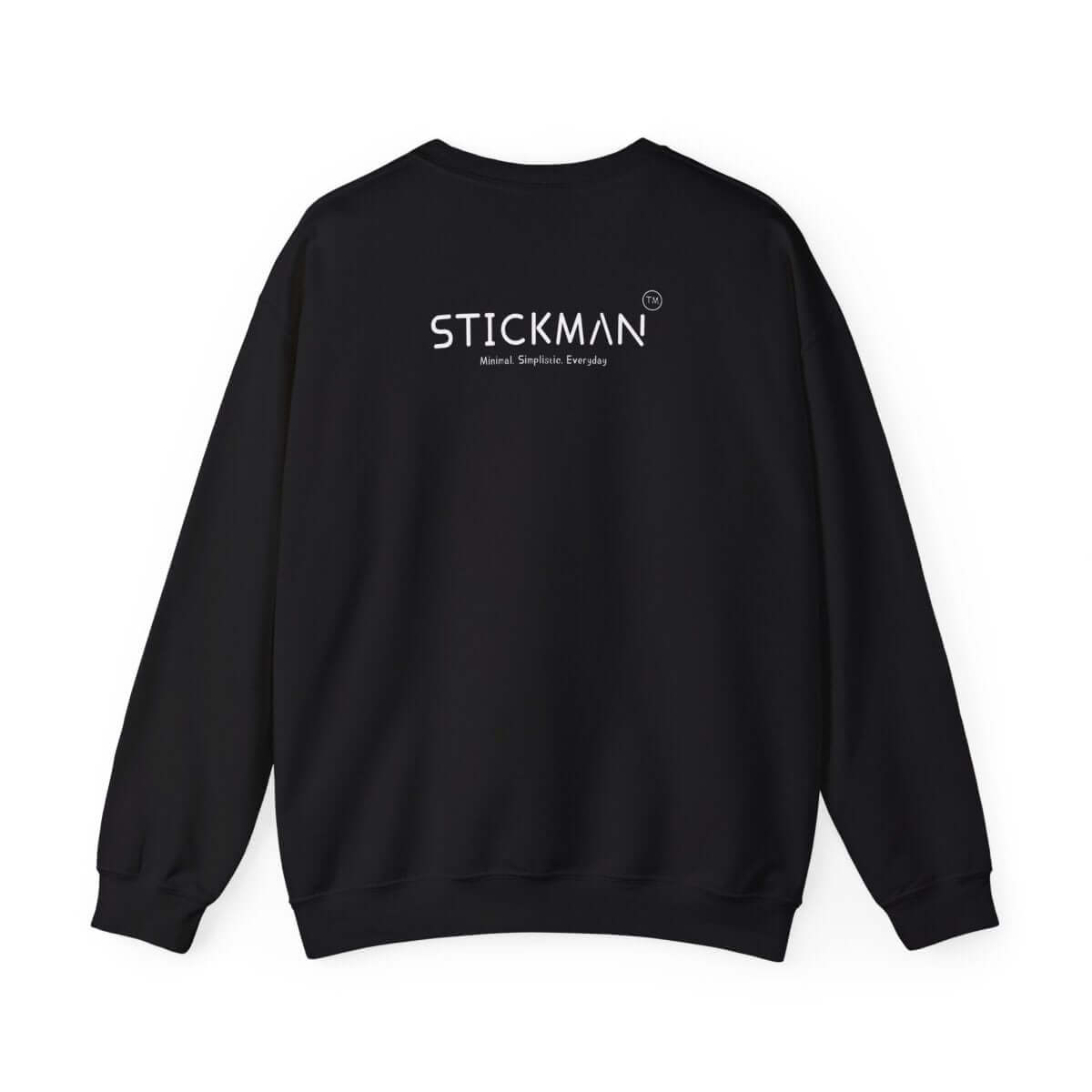 Stickman™ black unisex sweatshirt, back view
