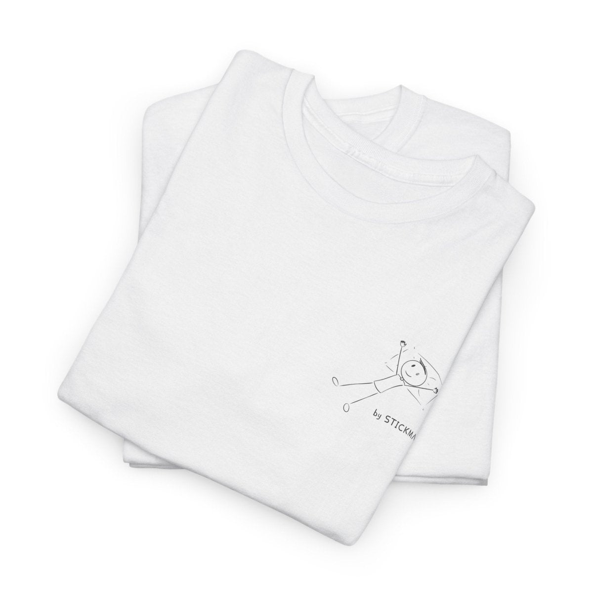 Stickman™ white unisex t-shirt, fold view