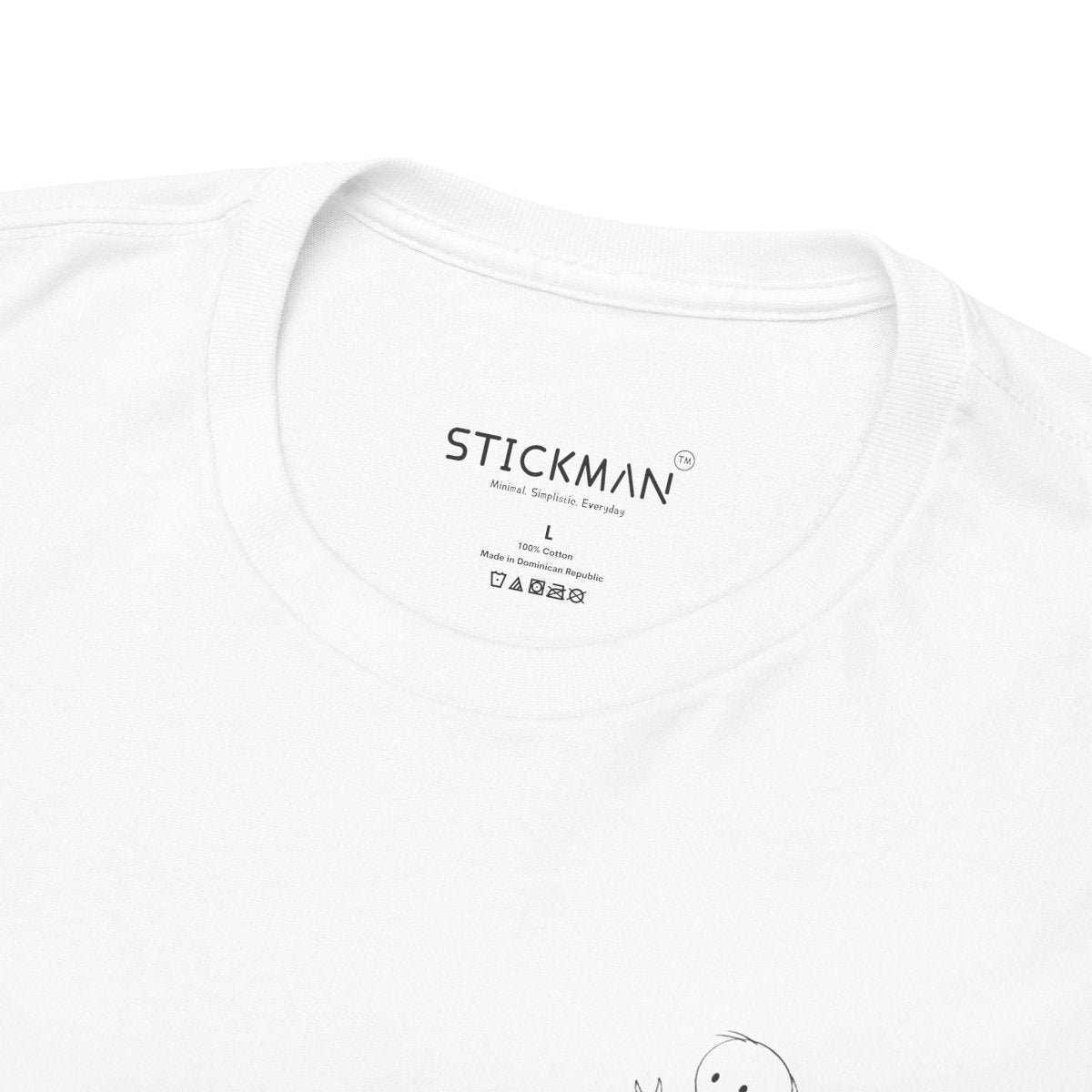 Stickman™ white unisex t-shirt, collar view