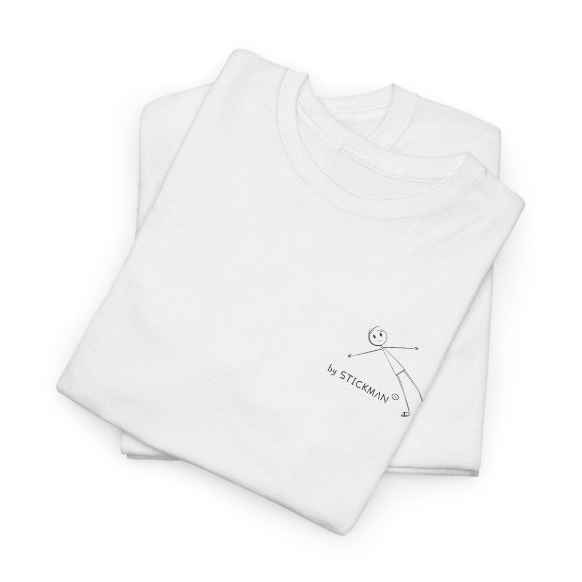 Stickman™ white unisex t-shirt, fold view