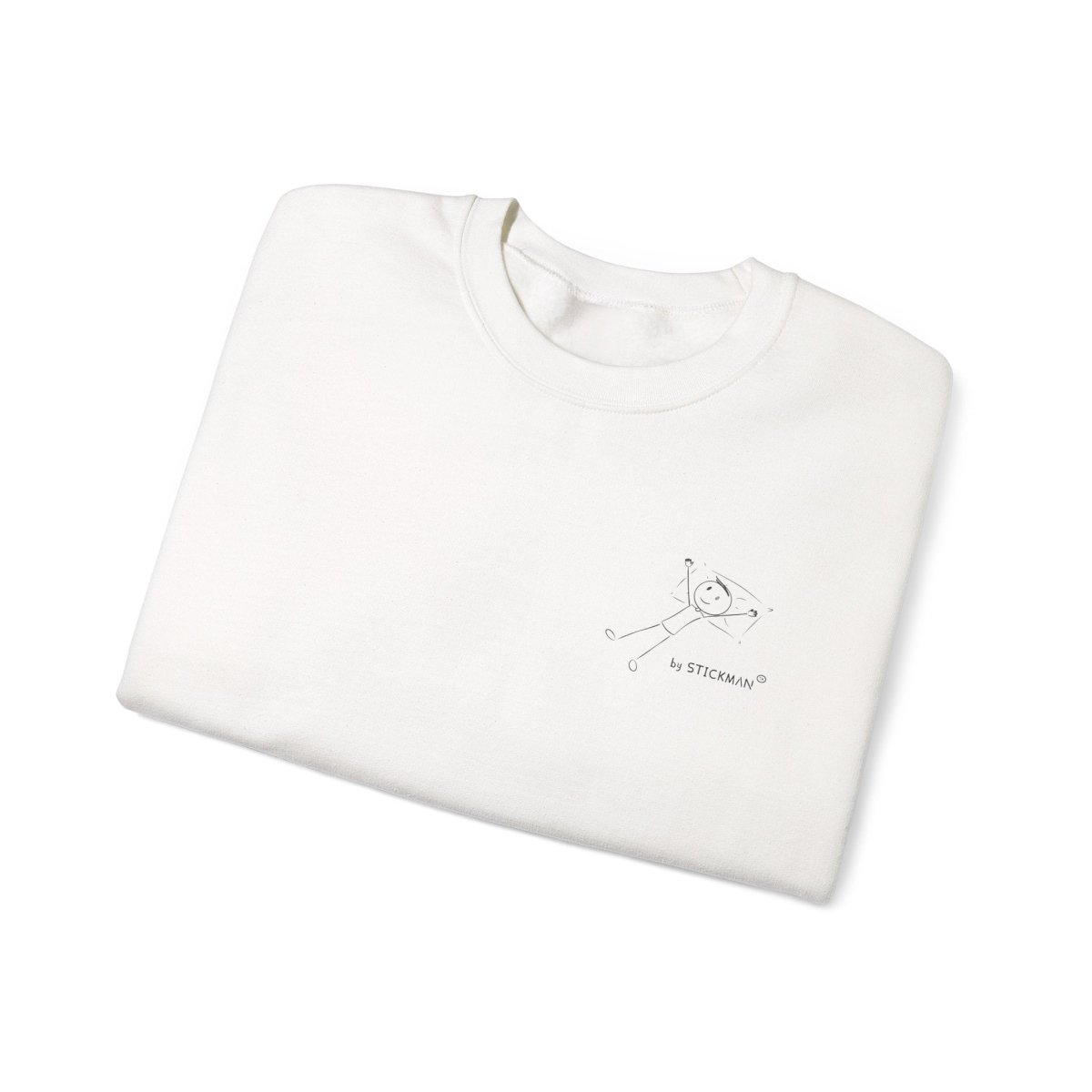 Stickman™ white unisex sweatshirt, fold view