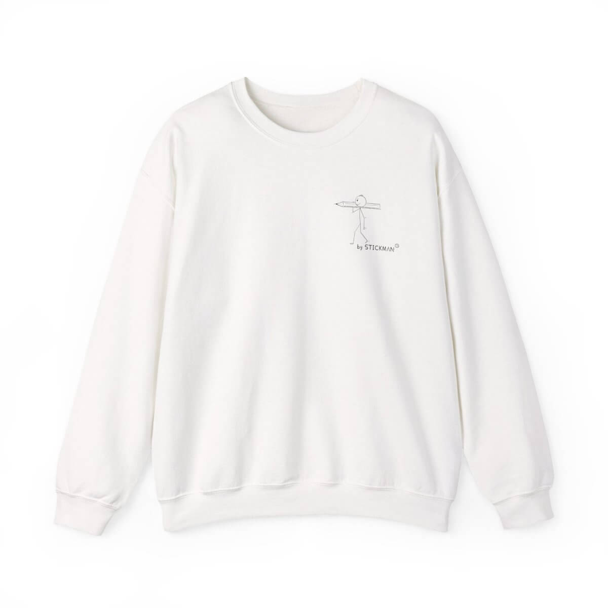 Stickman™ white unisex sweatshirt, front view