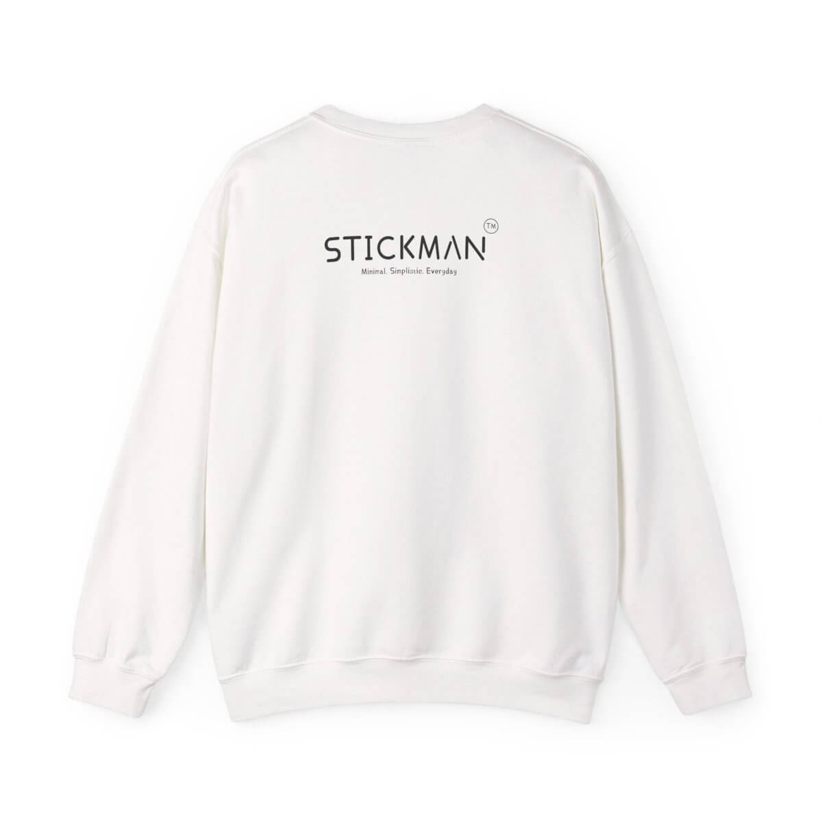 Stickman™ white unisex sweatshirt, back view