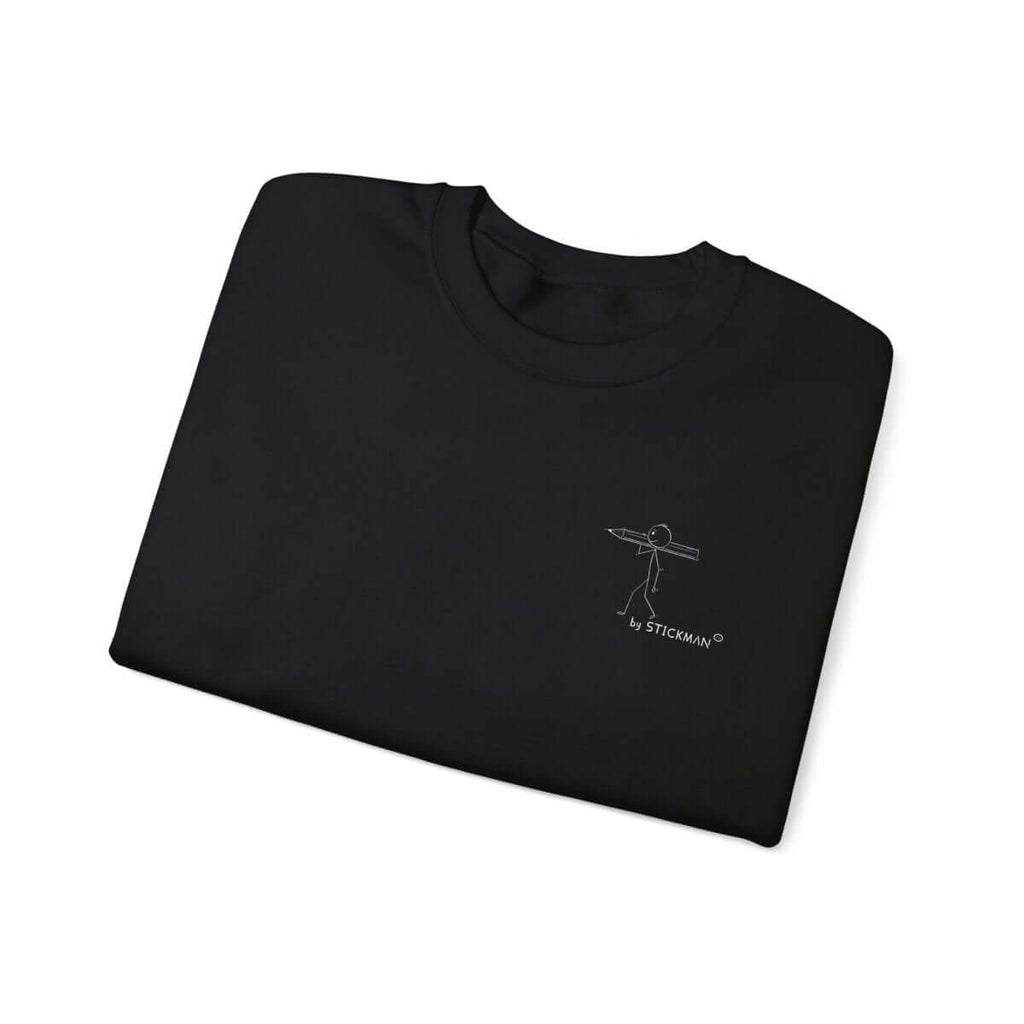 Stickman™ black unisex sweatshirt, fold view
