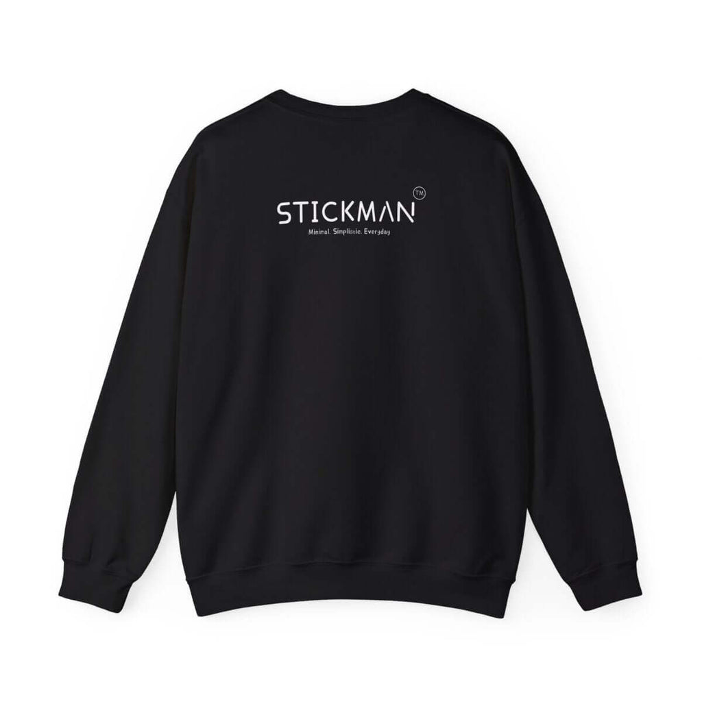 Stickman™ black unisex sweatshirt, back view