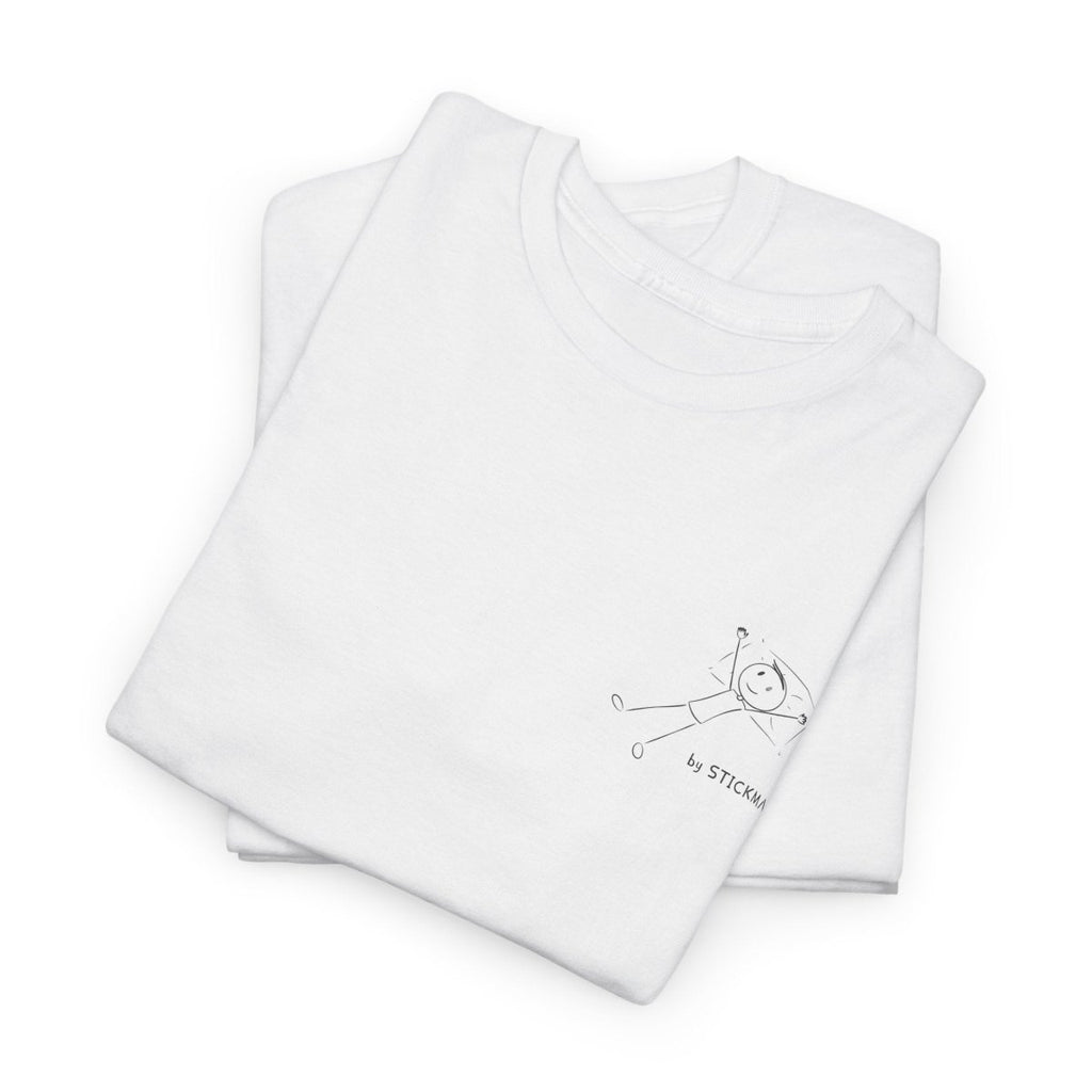 Stickman™ white unisex t-shirt, fold view