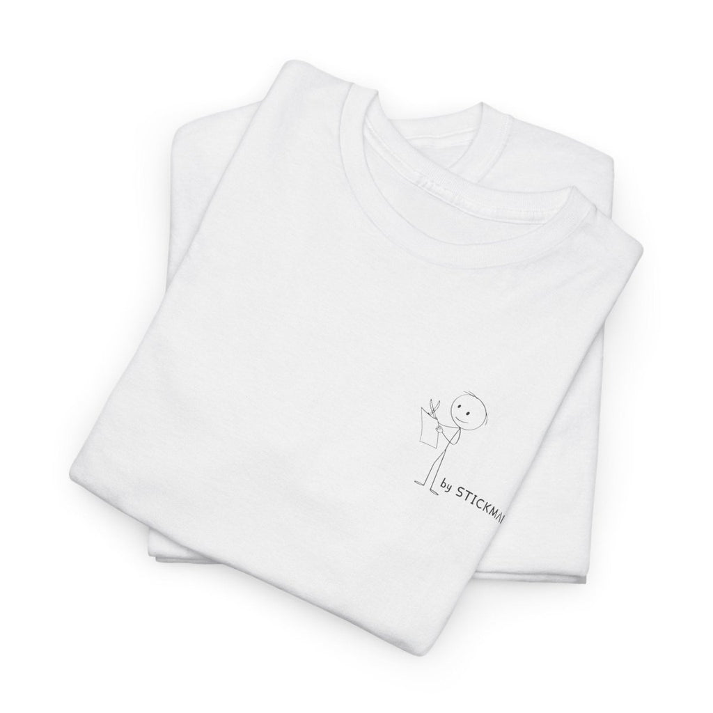Stickman™ white unisex t-shirt, fold view