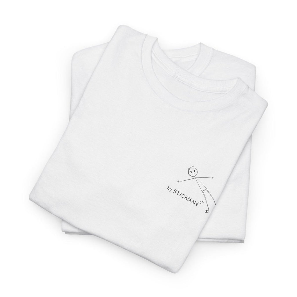 Stickman™ white unisex t-shirt, fold view