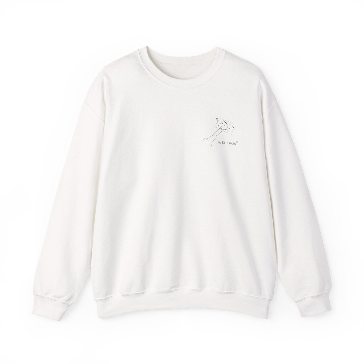 Stickman™ white unisex sweatshirt, front view