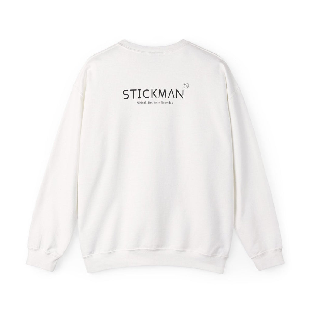 Stickman™ white unisex sweatshirt, back view